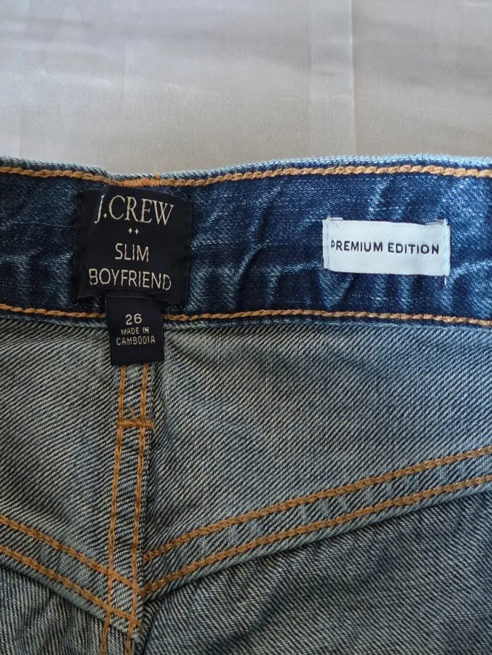 J. Crew Slim Boyfriend Jeans Women’s 26, mid-rise relaxed fit straight leg